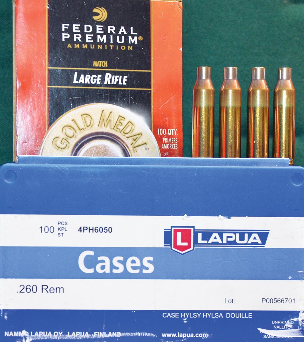 Fire-forming Lapua match-grade 260 Remington cases in the varmint field is less expensive than shooting 260 Remington ammunition and the Federal GM210M primer does an excellent job of lighting the fire.